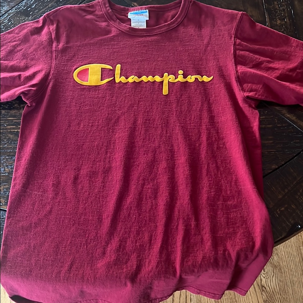 Champion Maroon T-Shirt with Gold Logo